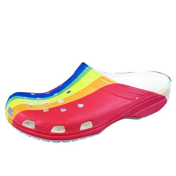 Crocs Classic‎ Rainbow Dye Men\'s Sandal Clog Size 10 Casual Multicolor Synthetic